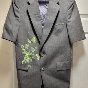 Austin Reed of Regent Park wool colored pinstripe jacket with stamp detail.  Uni